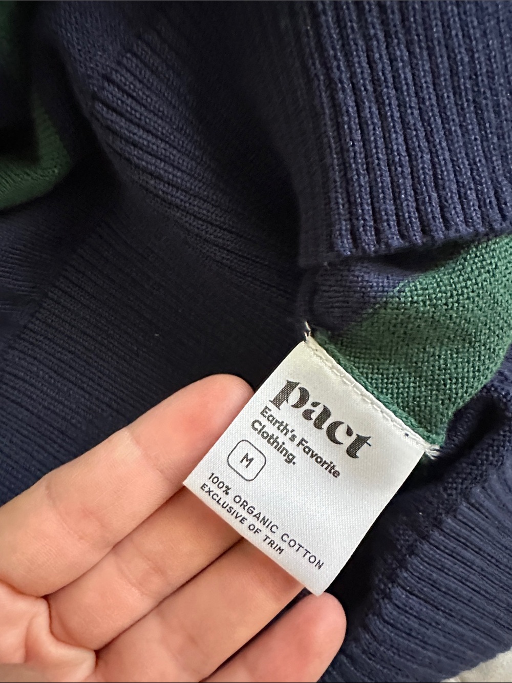 Pact Navy Multicolor Striped Crewneck Sweater - Picture 5 of 5